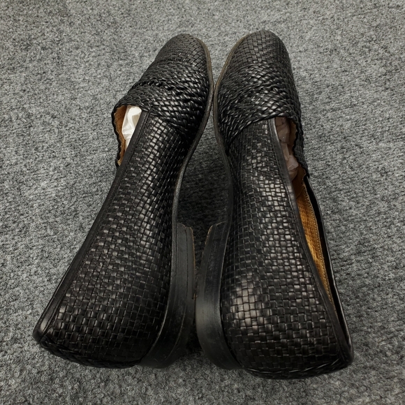 Bally Loafers Mens 9.5 Basket Weave Woven Black Leather Dress Shoes Formal Italy